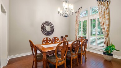 The formal dining room will easily accommodate a t
