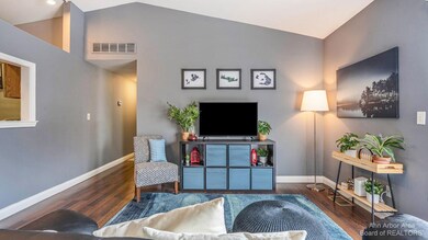 Family Room with Vaulted Ceiling