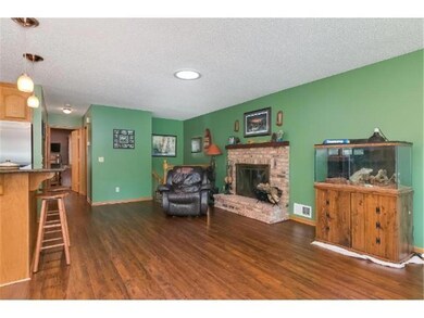 Open floor plan with living room & kitchen.