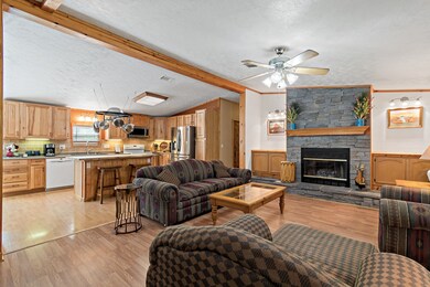 Gather around the fireplace for a cup of hot cocoa