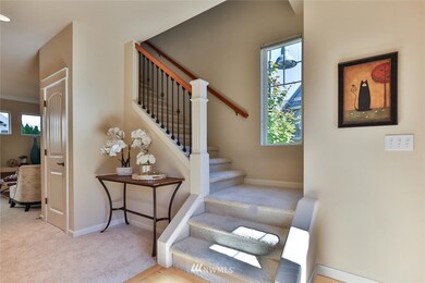 The entry leads you to the stairway, entry closet and the main living area of the home.