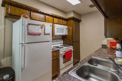 Beautiful hardwood cabinets.