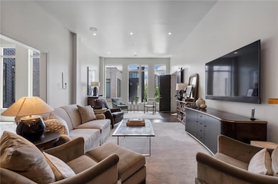 Living area featuring recessed lighting