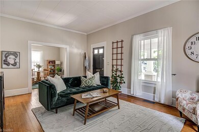 Large windows, hardwood floors