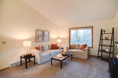 Vaulted Living Room with a lot of natural light!