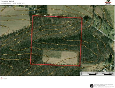Daniels Road Aerial W:Contours