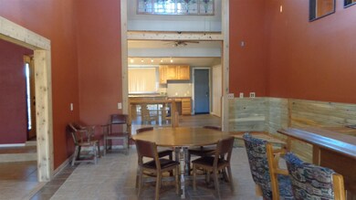 Dining room opens up for kitchen area