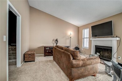 Vaulted Ceilings and Fireplace in Living Room