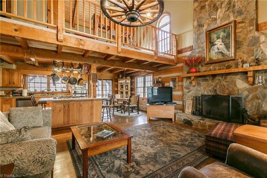 Gleaming hardwoods in this vaulted space