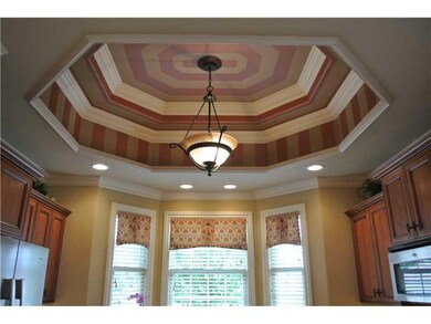 Kitchen. Detail view of custom ceiling