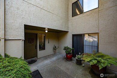 The patio entry shared by only two homes.  It is 17' x 14'.