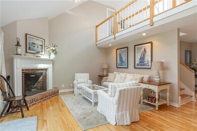 The sunny and bright living area has...