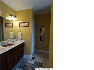 Master bath has double sinks and 2 walk-in closets