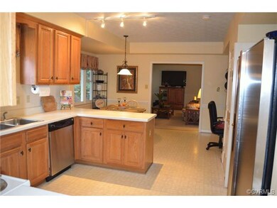 Large kitchen open to the family room