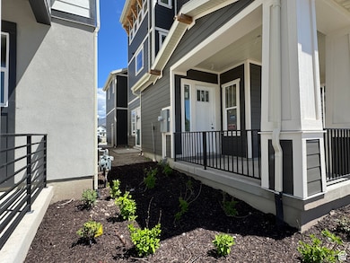 View of home's exterior with covered porch