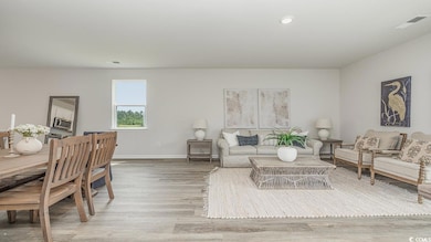 Living room featuring light wood-type flooring