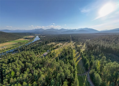 Mountain view with a forest and a large body of water
