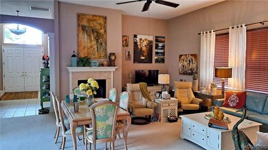 Living room in the morning showing fireplace