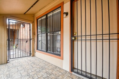 This photo shows a secure entryway with metal secu
