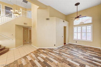 Spacious living room with vaulted ceilings
