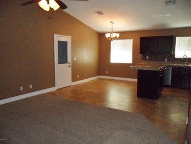 living room open to kitchen