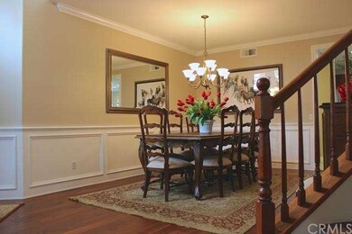 Formal dining area, wainscoting and crown moldings
