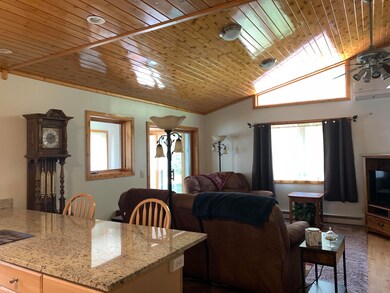 Kitchen into living area