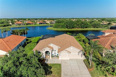 Late afternoon aerial view of property, pond and preserve