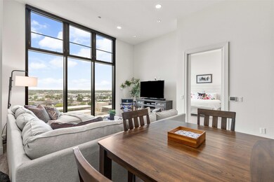 Dining space featuring a wall of windows and reces