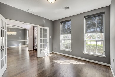 Deginated study with French Doors for privacy
