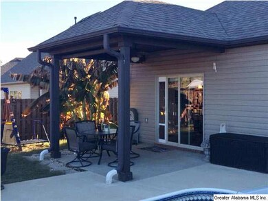 This is the covered patio in the pool area.