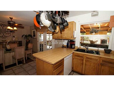 Kitchen. Pot hangers in the kitchen with a nice bi