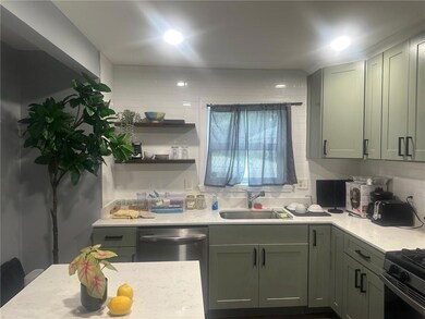 Kitchen with a sink, dishwasher, decorative backsplash, and green cabinets
