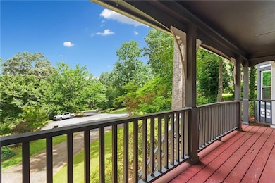 Deck with view of scattered trees