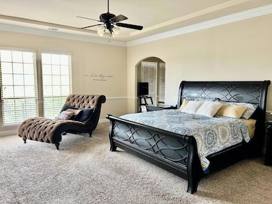 HUGE Primary Bedroom with crown molding, ceiling fan, etc