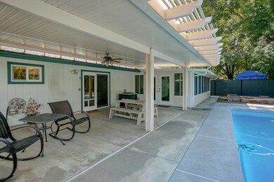 Aluma wood covered patio, inground pool