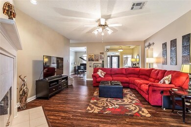 Beautiful floors in the Family Room with double si