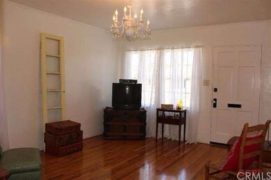View to front door in living room.