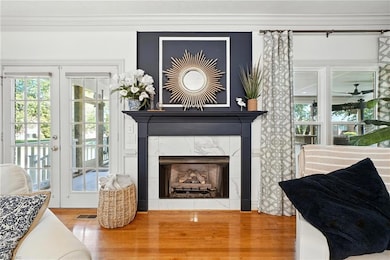 Gas fireplace in family room