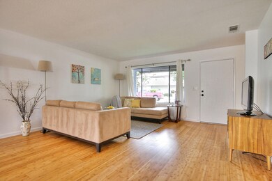 Living room with new wood floors