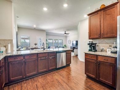 An abundance of counter space and cabinets
