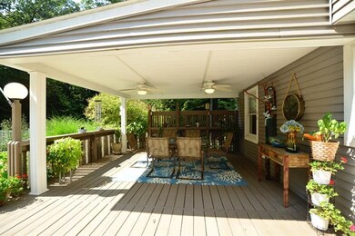 Covered patio is right off the kitchen area yet fu