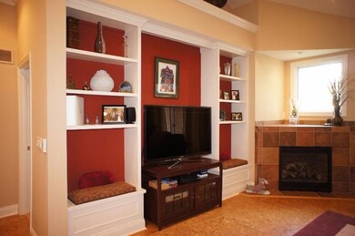 Family Room complete with Custom Built-ins and Gas