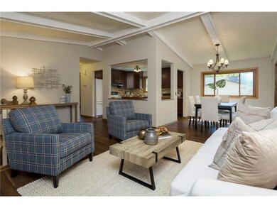 Livingroom with kitchen view
