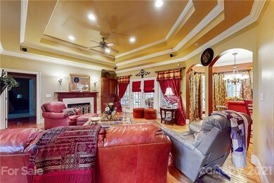 Great Family room with plenty of open space and trey ceilings