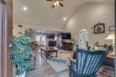 This ranch has an open floor plan with split bedrooms