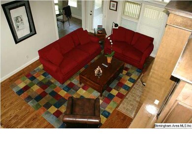 A view of the great room from the upper level.