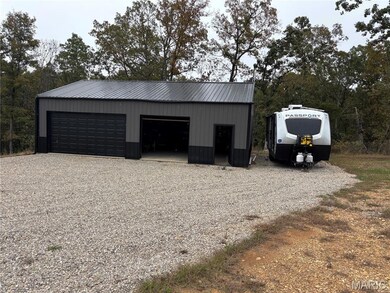 View of detached garage
