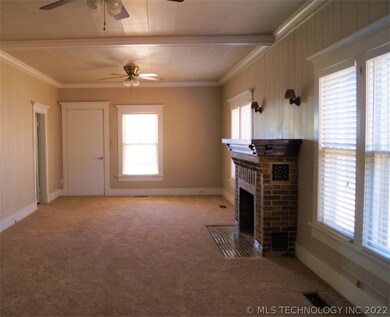 Living room with fireplace