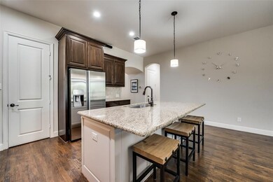 Kitchen Island with Decorative Lighting.